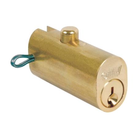 Serratura Viro per cassetto metallico, con catenaccio verticale, lunghezza cilindro 43,5 mm, materiale Ottone