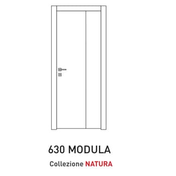 Porta a battente pieghevole Viemme Porte serie Natura modello 630 Modula, pannello liscio formato da due ante asimmetriche