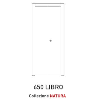 Porta a battente pieghevole Viemme Porte serie Natura modello 650 Libro, pannello liscio formato da due ante simmetriche