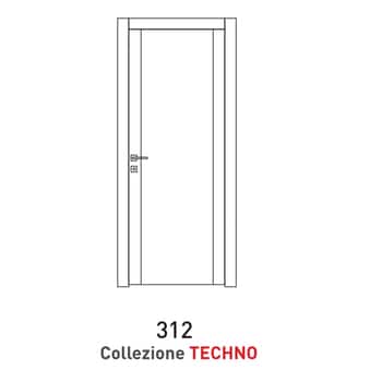 Porta a battente Viemme Porte serie Techno modello 312, pannello liscio con 2 inserti metallici verticali