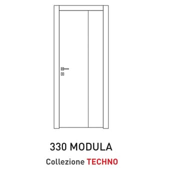 Porta a battente pieghevole Viemme Porte serie Techno modello 330 Modula, pannello liscio formato da due ante asimmetriche