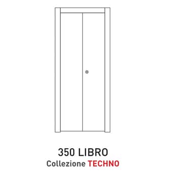 Porta a battente pieghevole Viemme Porte serie Techno modello 350 Libro, pannello liscio formato da due ante simmetriche