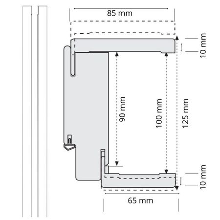 Coppia montante modello Quadra Idoor per porta Sinistra, dimensione 100x2000, coprifilo da 10 mm, listellare finitura Noce Nazionale Liscio