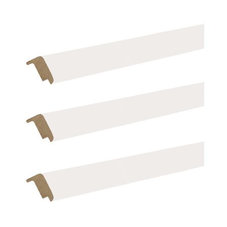 Kit angolari Quadra Idoor per pannello porta blindata, asta da 2250, confezione da 3 pz, multistrato finitura Bianco Liscio