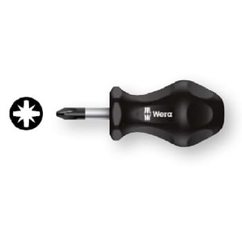 Cacciavite nano a croce Wera, per vite Pozidriv 01, lunghezza lama 25 mm, colore Cromo-Nichel opaco