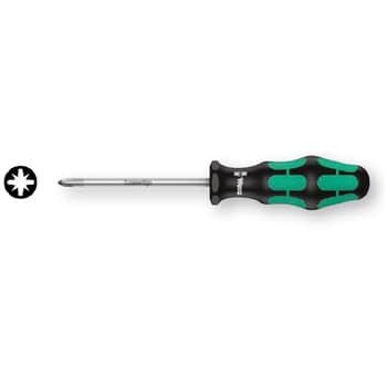 Cacciavite a croce 355 PZ Wera, per vite Pozidriv 1, lunghezza lama 80 mm, colore Cromo-Nichel opaco