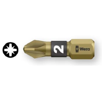 Inserto a croce 855/1 BTH Wera, con codolo esagonale da 1/4, per vite Pozidriv 3, lunghezza lama 25 mm