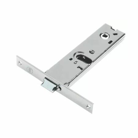 Serratura da infilare Yale Silver Basic per porta in alluminio, foro ovale, con scrocco 1 mandata, fascia stretta, entrata 58 mm, frontale 16 mm