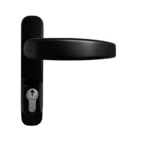 Maniglia esterna con cilindro Jolly Assa Abloy, per maniglione antipanico Ministar, Minipad e Touch 445, finitura Nero
