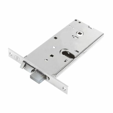 Elettroserratura da infilare Yale Silver Basic per porta in alluminio, foro ovale, con scrocco e pistone, catenaccio 2 mandate, fascia alta, entrata 70 mm, interasse 67 mm, frontale 16 mm