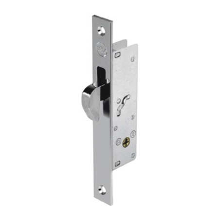 Serratura da infilare Assa Abloy per montante, con gancio e cilindro a spillo, entrata 19 mm, frontale 20x3 mm, Acciaio finitura Nichelato