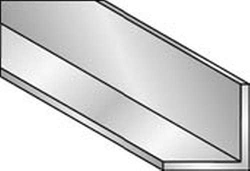 Profilo ad angolo ALGO in alluminio anodizzato, colore argento, dimensioni 20x20x1 mm, lunghezza 2 mt