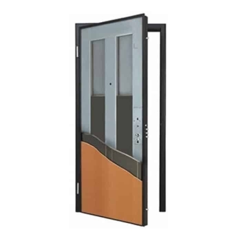 Alias porta blindata STEEL C Destra, dimensioni 800x2100 mm, finitura INTERNO LACCATO BIANCO-esterno Tanganica Medio, accessori Argento