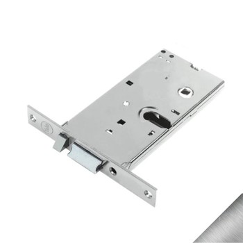 Serratura elettrica Yale Silver Basic per porta in alluminio, scrocco e pistone, fascia alta, entrata 58 mm, frontale 16 mm