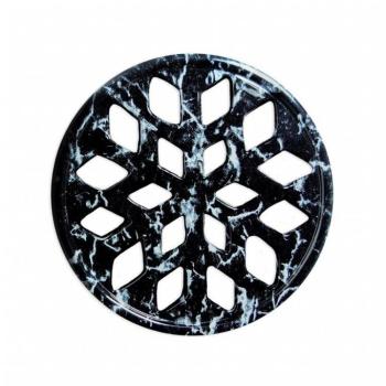 Griglia Aerazione Design AirDecor serie Snow, diametro supporto a muro 100 mm, Finitura Nero Marquinia