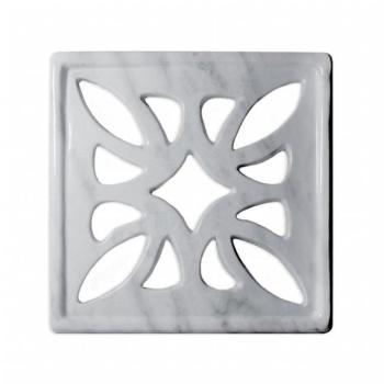Griglia Aerazione Design AirDecor serie Flower, diametro supporto a muro 120 mm, finitura Marmo Carrara