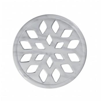 Griglia Aerazione Design AirDecor serie Snow, diametro supporto a muro 120 mm, Finitura Marmo Carrara