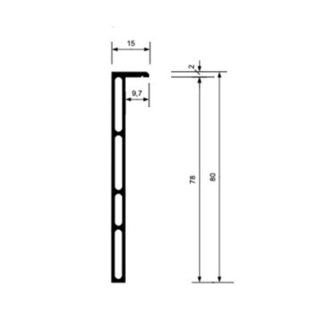 Profilo per battiscopa in legno filomuro Ags modello Light 80 mm, per intonaco