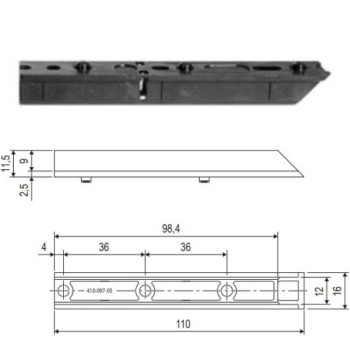 Compensatore A20019.00.01 Artech Agb per cerniera diametro 34 mm, lunghezza 110 mm, spessore 11,5 mm