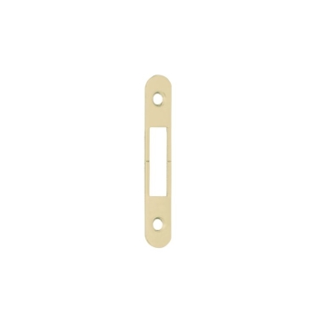 Incontro per serratura a gancio Scivola AGB, dimensioni 16x87 mm, bordo tondo, materiale Acciaio, finitura Ottonato verniciato