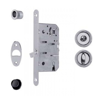 Kit serratura Scivola A AGB per bagno/WC, con pomolo/bottone, entrata 50 mm, finitura Cromo