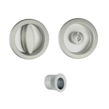 Scivola Kit Q tondo pomolo/bottone AGB, per serrature, spessore porta 40-48 mm, colore cromo satinato