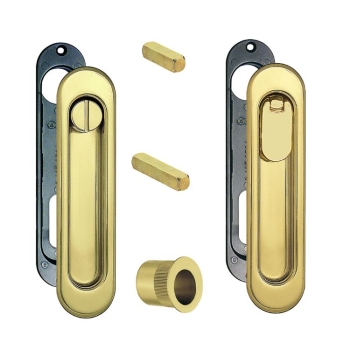 Scivola Kit R ovale AGB, per serratura, pendaglio/bottone, spessore porta 38-47 mm, colore lucido verniciato