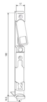 Catenaccio AGB inferiore per finestra e porta finestra, lunghezza 180 mm x 18 mm, Aria 12