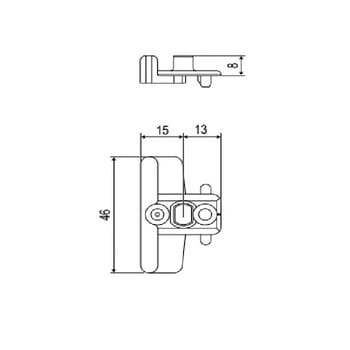 Incontro nottolino AGB Artech, per serramenti in PVC, Alphacan, System In'Alpha 70 mm, Prestigio