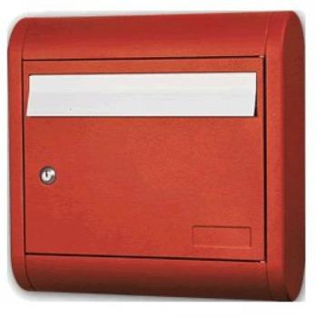 Cassetta Postale Alubox, serie Sole, formato rivista, misure 39.5x39.5x12 cm, in Alluminio, colore Rosso