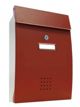 Cassetta Postale Alubox PECHINO formato rivista 26x38.2x7 cm in lamiera zincata verniciata Rosso e Bianco