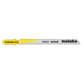 Confezione 5 lame a seghetto Metabo Clean wood denti invertiti, per legno, dimensioni 74x1,50 mm