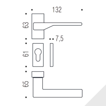 Maniglia Dea FF 11 RSMY Colombo Design per porta, foro Yale, rosetta stretta 63x30 mm, finitura Cromo