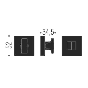 Nottolino quadrato per bagno, MM29-BZG Colombo Design per porta, finitura grafite mat