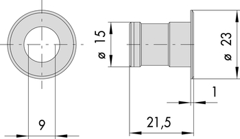 Bocchetta a pavimento in ottone Cisa, diametro 9 mm, per aste interne con puntale diametro 8 mm