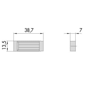Inserto Cisa per rullo, in nylon, per contropiastra serratura, larghezza 13,5 mm, lunghezza 38,7 mm, spessore 7 mm