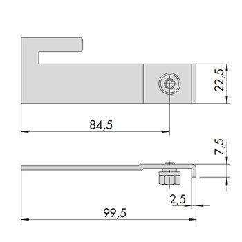 Coppia deviatori Cisa in acciaio zincato per aggancio aste-rinvii, per porte blindate, per serratura da infilare, dimensione 99,5x22,5, spessore 2,5 mm