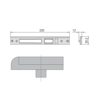 Contropiastra Cisa, con regolazione laterale 2,5 mm, contropiastra regolabile in metallo, dimensioni 30,5x12 mm, lunghezza 230 mm