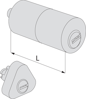 Coppia cilindri da applicare Cisa serie Astral Tekno, esterno fisso a tubo, lunghezza 50 mm, colore Ottone nichelato
