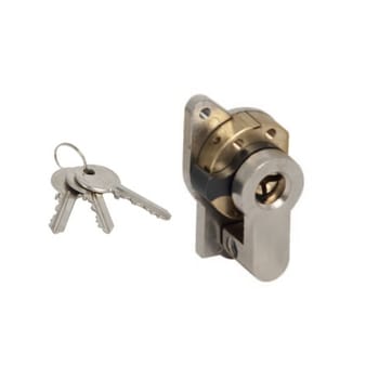 Cilindro con chiave a spillo Cisa 02400.10 KA per serratura, adattatore 19 mm, chiave corta