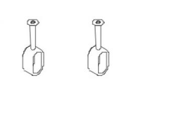 Coppia supporti per tubo ovale da sottoripiano h 75 mm