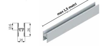 Opzionale - Profilo alluminio intermedio strutturale da 1500 mm