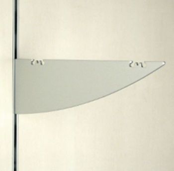 Supporto in alluminio Fitart, per mensola in legno e vetro, lunghezza 180 mm, colore Argento Satinato