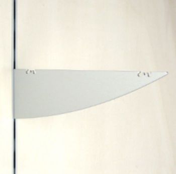 Supporto in alluminio Fitart, per mensola in legno e vetro, lunghezza 230 mm, colore Argento Satinato