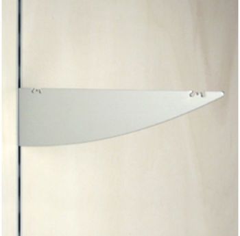 Supporto in alluminio Fitart, per mensola in legno e vetro, lunghezza 280 mm, colore Argento Satinato