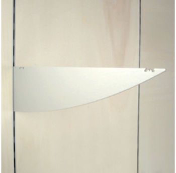 Supporto in alluminio Fitart, per mensola in legno e vetro, lunghezza 380 mm, colore Argento Satinato