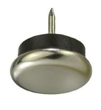 Scivolo in metallo con chiodo Argento con gommino diametro 25 mm