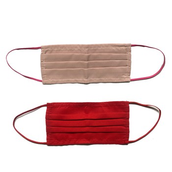 Mascherine per bambini, filtrante in cotone e poliestere, dimensione 15,5 x 7 cm, confezione 2 mascherine colore Rosa e Rossa 