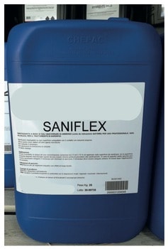 Igienizzante sanetizzante SANIFLEX copre batteri, muffe, lieviti e virus, tanica 25 kg