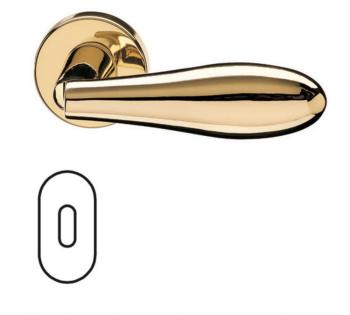 Maniglia per porta Fusital serie AC NOVANTUNO H317 rosetta bocchetta ovale foro normale Oro